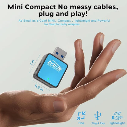 MMB Wireless Android Auto Adapter, 5.8GHZ WiFi, 5.3 Bluetooth, 3-5s Auto Connect, USB-C/USB-A/,Stable Control & No Delay, Compatible with Android 10+ Supports Car Original Control