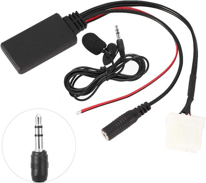 KIMISS Bluetooth 5.0 Car Adapter with Microphone, for Mazda 2 3 5 6 RX8, AUX-in Cable for Hands-Free Calling & Music Streaming, Wireless Audio Receiver