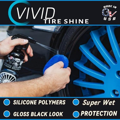 Detailing Products Vivid Tire Shine, Tire Dressing, Tire Gloss, Tire Shine Spray, car tire shine (1 Gallon)
