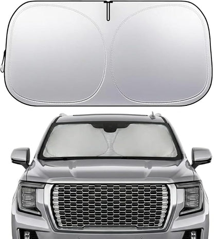 Yukon Windshield Sun Shade, Front Windshield Shade for Sun, Folding Sunshade Windshield Visor for GMC Yukon 1992-2025.