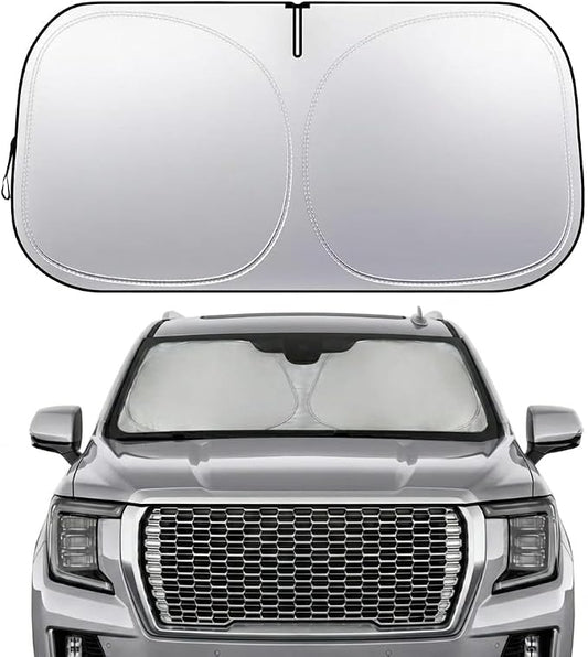 Yukon Windshield Sun Shade, Front Windshield Shade for Sun, Folding Sunshade Windshield Visor for GMC Yukon 1992-2025.