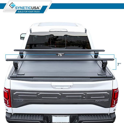 Syneticusa MR Retractable Truck Bed Cover with Crossbars for Ford F-150 2004–2026 | 5.5' (67”) Short Bed | Aluminum Hard Retractable Tonneau Cover | One-Person Installable | Waterproof, Low-Profile
