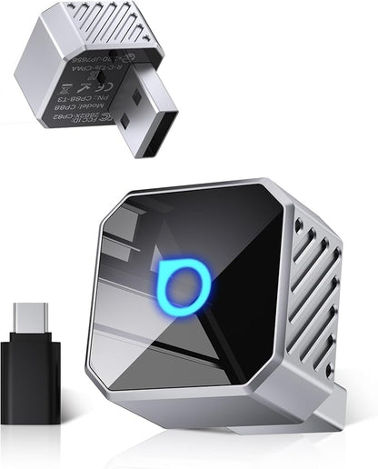 OTTOCAST Mini Pot 2025 2-in-1 Wireless CarPlay & Android Auto 2-in-1 Adapter, Plug & Play, 5GHz WiFi, Auto Connect for iPhone & Android, Fits 98%+ OEM Wired CarPlay Cars