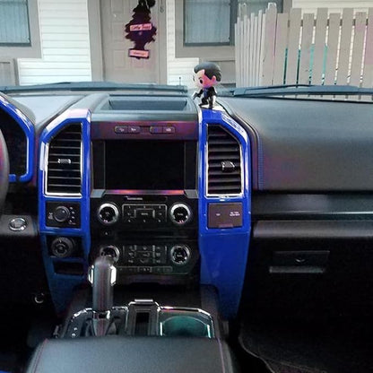 Keptrim for F150 Blue Central Console Air Conditioner Panel Trim for 2015 2016 2017 2018 2019 2020 Ford F150, 5pcs