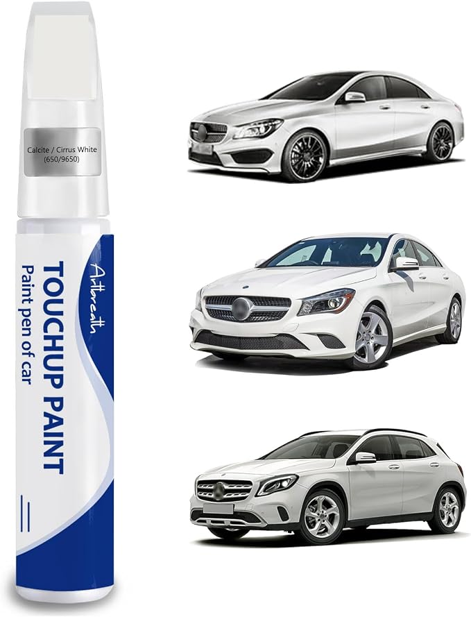 Cirrus White(650/9650) Touch Up Paint for Mercedes-Benz Car Paint Pen Scratch Repair Two-In-One Touch Up Paint Automotive Paint Pen for Mercedes Benz A/C/E/G/M/GL/GLA/GLB/GLC/CLS/SL/SLC