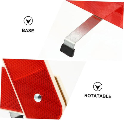 LIFKOME 3pcs Reflective Emergency Warning Triangle Set Foldable Roadside Safety Triangles for Vehicles Truck Car High Visibility Reflective Safety Signs