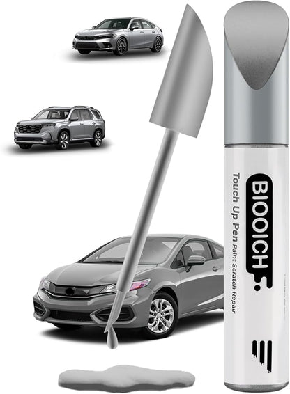 Touch Up Paint Pen Exact Color Match Car Chip and Scratch Repair (for Honda, Lunar Silver Metallic(NH-830M))