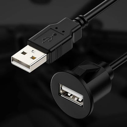 Universal Auto USB Extension Cable Dashboard Flush Mount for Car Radio Stereo Android Wince Head Unit DVD CD Media Player 3 Feet