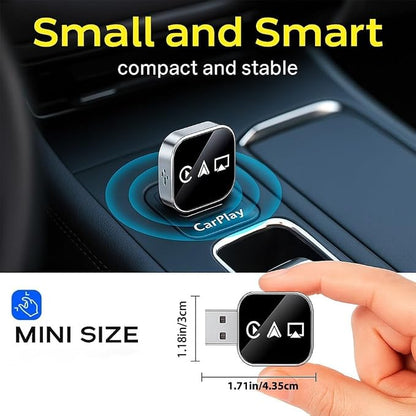 Wireless Carplay & Android Auto Adapter, Plug and Play, Compatible with Multiple Car Models (Black)