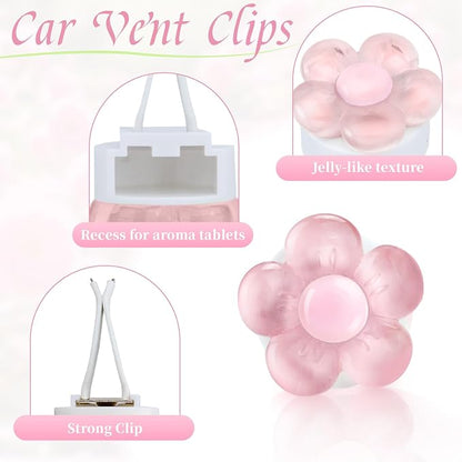 6 PCS Flower Vent Clips For Car, Cute Daisy Car Air Vent Clips, Air Conditioner Outlet Cars Vents Decor, Cars Decorations Accessories (6 Colors)