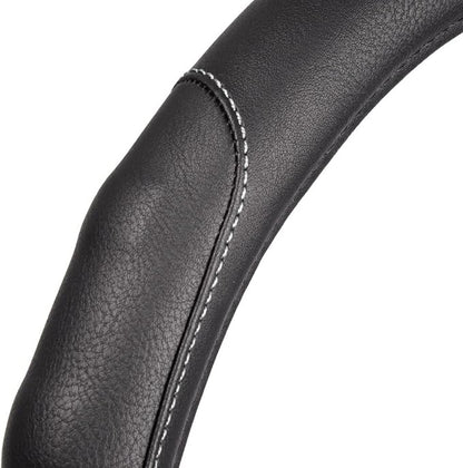 Motor Trend Ergonomic Steering Wheel Cover/Protector for Small Size Steering Wheels in Cars, SUVs, Boats (13.5-14.5") (Drive Pro Comfort Grip (Black/Gray Stitching))