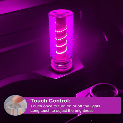 USB Light for Car, Touch Dimmable Retro Interior Lamp LED Ambient Lighting, Portable Mini Glass Bottle LED Bulb Night Light for Vehicle Bedroom Hallway Camping Holiday Decoration (Purple)