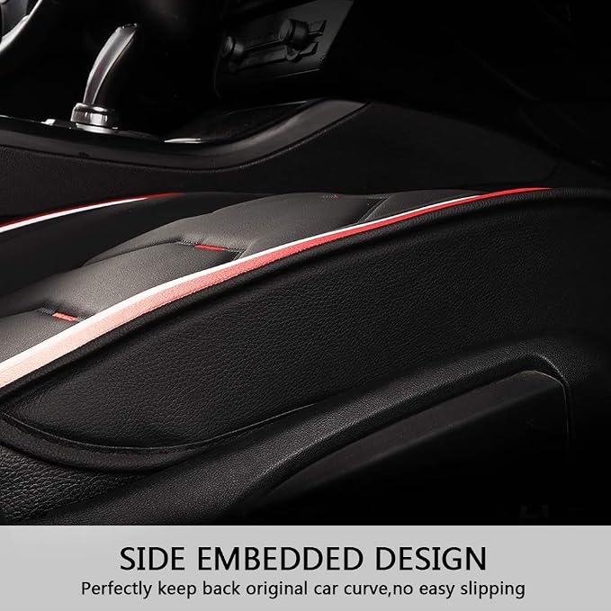 otoez Leather Car Seat Covers 5 Seats Full Set Fit Sedan SUV Truck Vans Leatherette Automotive Seat Cushion Protector Universal Fit for Most Honda Chevy Ford Hyundai Nissan Jeep VW, Black