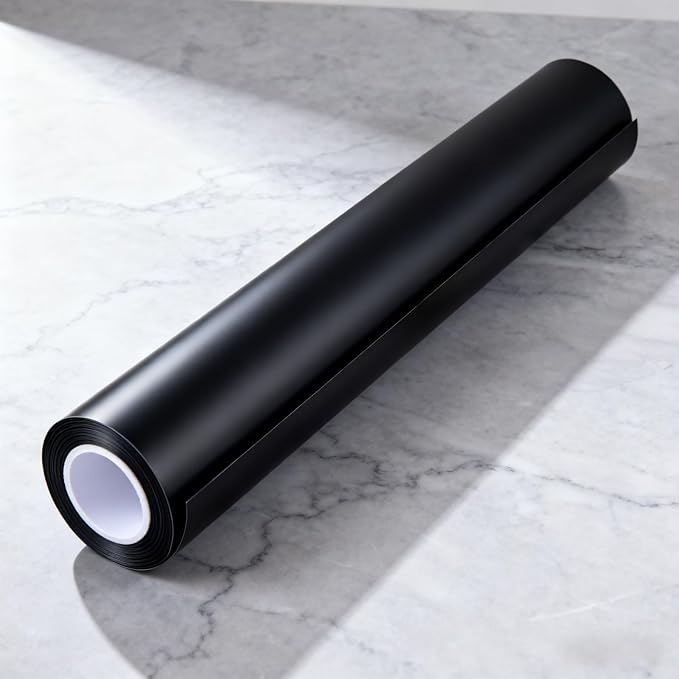 MHOO Car Wrap Film TPH Matte Black Stretch Film Fabric Perfect for car Decorate &Paint Anti-Collision Protection car Film TPH Paint Protective Film (1X5ft)