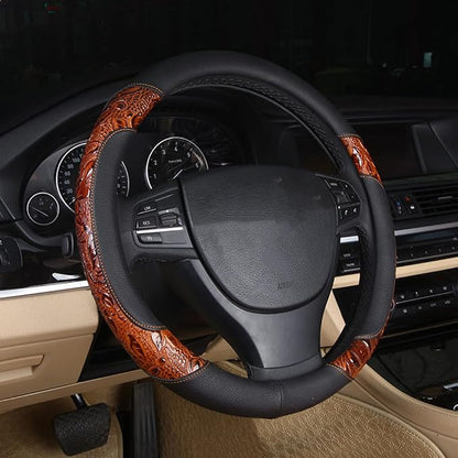 Steering Wheel Cover,Anti Slip Cover,Crocodile Grain Leather