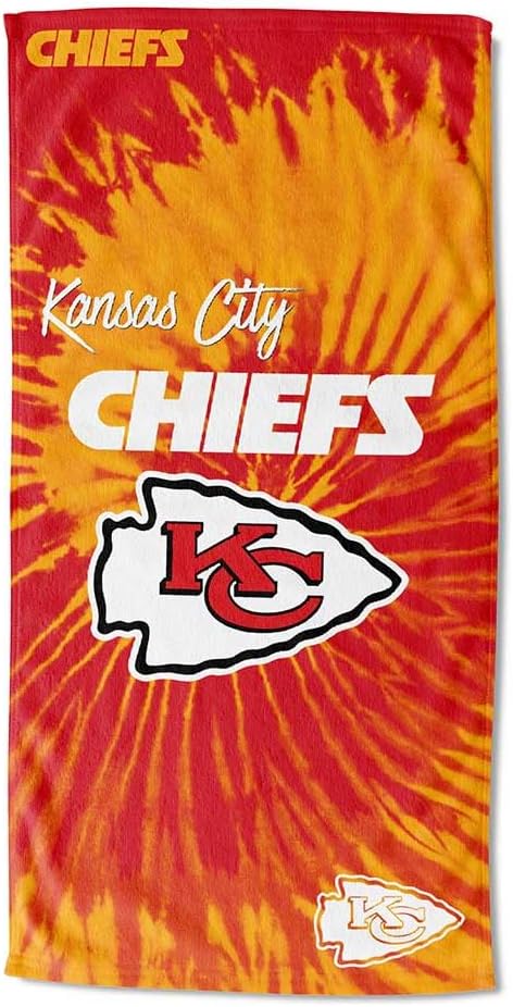 Northwest NFL Kansas City Chiefs Unisex-Adult Beach Towel, 30" x 60", Psychedelic