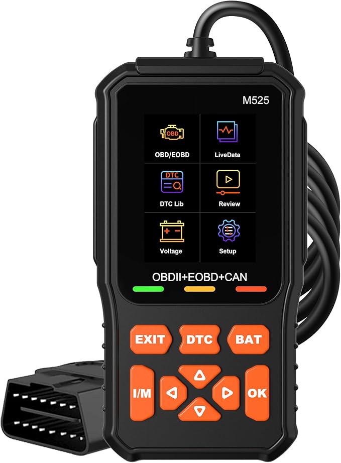 M525 OBD2 Scanner,New Upgrade OE-Level Code Reader with Battery Test, Start Test, Live Data, CAN Diagnostic Tool for Car Engine Fault Code Scan, Dual-UI for Pro Mechanics & DIYers