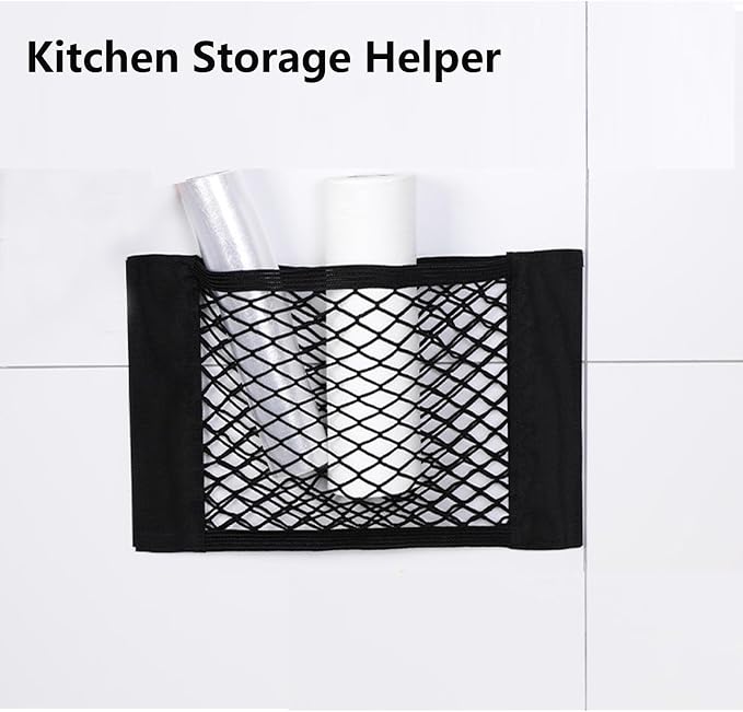Universal Mesh Cargo Net with Tape Stickers Car Stretchable Storage Net Wall Sticker Organizer Pouch Bag Storage Mesh Net for SUV Car Trunk Storage(15.7x9.8 Inch)