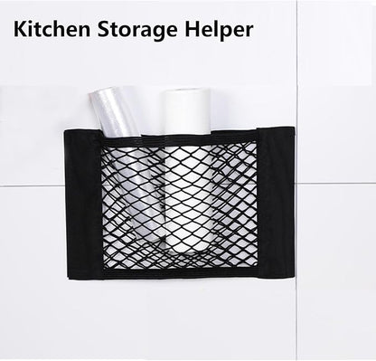 Universal Mesh Cargo Net with Tape Stickers Car Stretchable Storage Net Wall Sticker Organizer Pouch Bag Storage Mesh Net for SUV Car Trunk Storage(15.7x9.8 Inch)