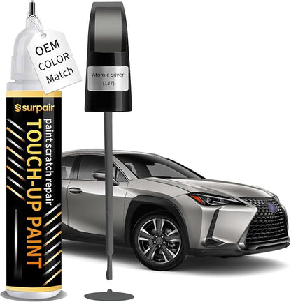 Atomic Silver 1J7 Touch up Paint for Lexus OEM Color Match Car Scratch Repair Kit for Nicks & Chips Scratches Quick & Easy Paint Fix 2-In-1 Car Scratch Remover Pen