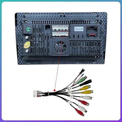 Android Radio Car Accessories RCA Output Wire 20 Pin Aux-in Subwoofer Microphone Fan Adaptor Universal Cable(No 4G SIM Slot)