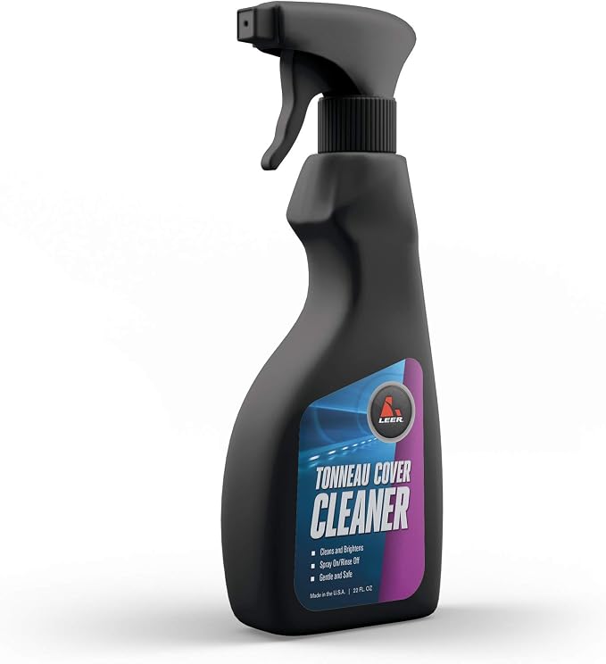 LEER Gear | Tonneau & Truck Bed Cover Cleaner | Use Safely on Rubber, Vinyl, and Plastic Surfaces, Fiberglass, Clear Coat, Plastic, Stainless Steel and More; 22 ounces