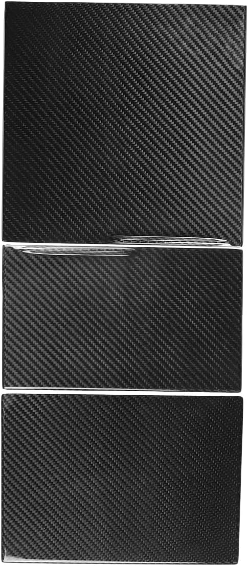 NVCNX Hard Rigid Real Carbon Fiber for Tesla New Model 3/Y Highland 2024-2026 for Juniper 2025 2026 Accessories Center Console Cup Holder Organizer Panel Cover Interior Trim 3PCs - Glossy Carbon