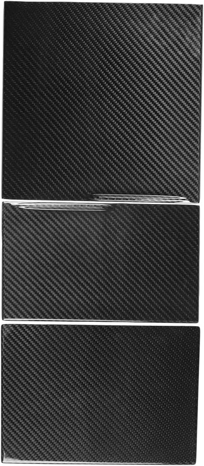 NVCNX Hard Rigid Real Carbon Fiber for Tesla New Model 3/Y Highland 2024-2026 for Juniper 2025 2026 Accessories Center Console Cup Holder Organizer Panel Cover Interior Trim 3PCs - Glossy Carbon