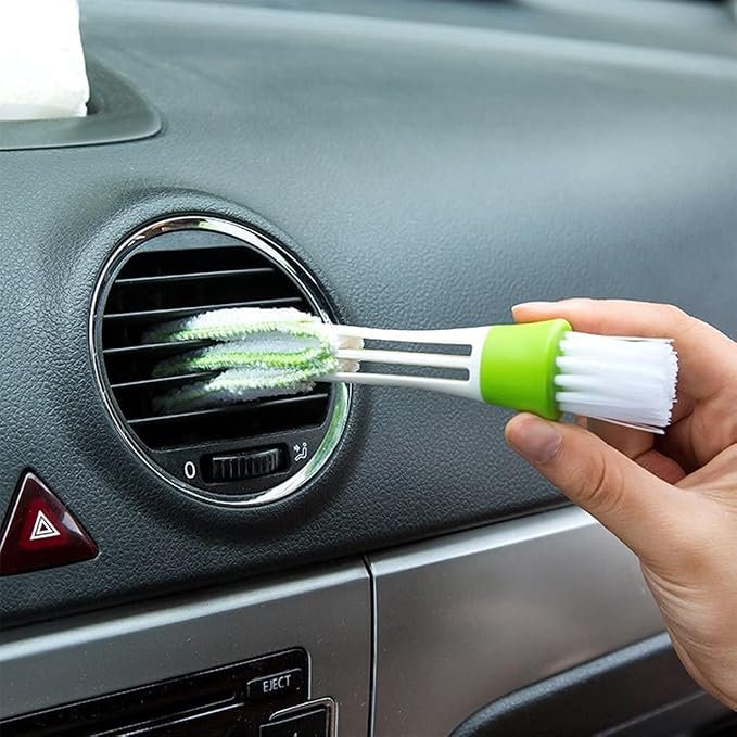 Mini Dust Collector Suitable for Car Vent 3 Piece Set Car Air Conditioner Cleaner and Brush Dust Cloth Tool Suitable for Keyboard Window Leaf Curtain Shutter