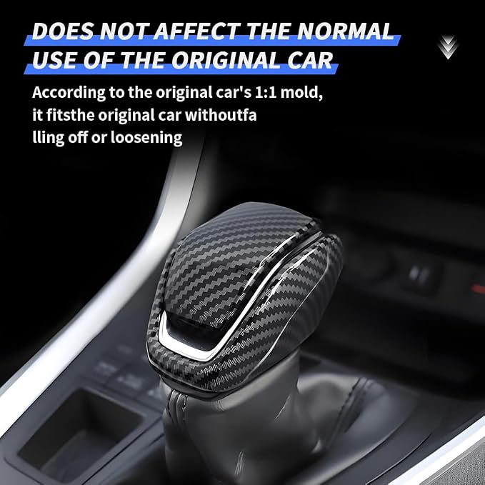 Car Center Console Gear Shift Knob Trim Cover for Toyota RAV4 2019-2025 and Toyota Highlander 2020-2025 Auto Interior Decor Accessories Central Control Shifters Stick Carbon Fiber Style Kit
