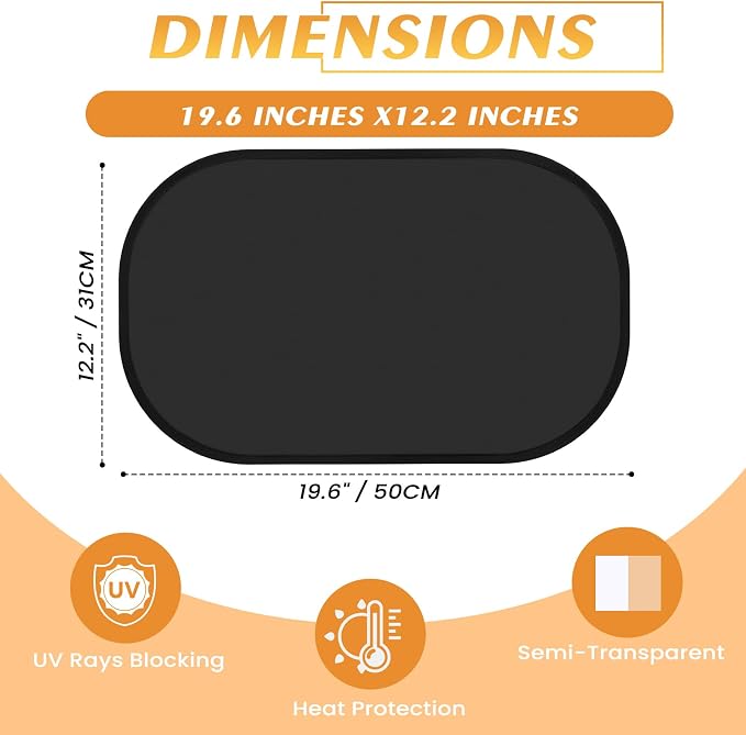 Car Window Shades for Baby (4 Pack), 19.6 x 12 Sun Shades for Side Windows, Foldable Car Shades for Child, Adsorption Window Covers from Glare and UV Rays