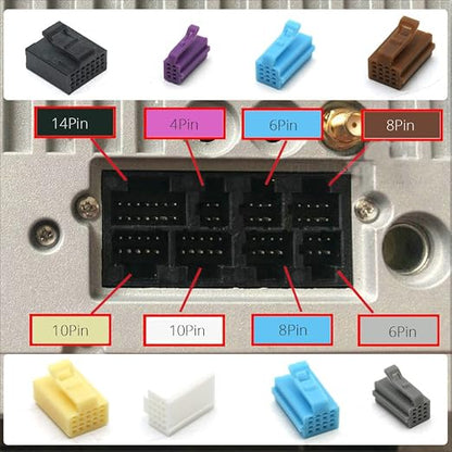10 Pin Car USB Dual Double USB with Mic for RCA Cable Adapter for Android Radio Player Navigation Accessories - (Color Name: A)