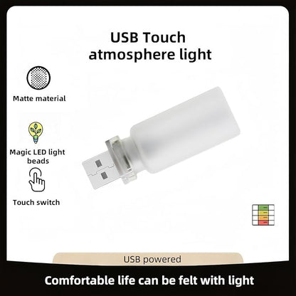 Retro Car Lamp, Touch-Adjust USB LED Automotive Lights, Plug-in Night & Ambient Bulb for Vehicles, Bedroom, Hallway, Desk, No-Pole Dimming (Frosted Purple Light)