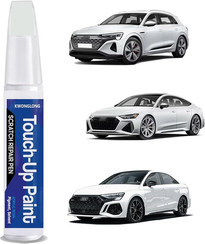 Glacier White Metallic LS9R/2Y Touch Up Paint For Audi 2016-2024 A4/A6, 2018-2024 Q5/Q8, 2-in-1 Chips and Nicks Scratch Repair Pen