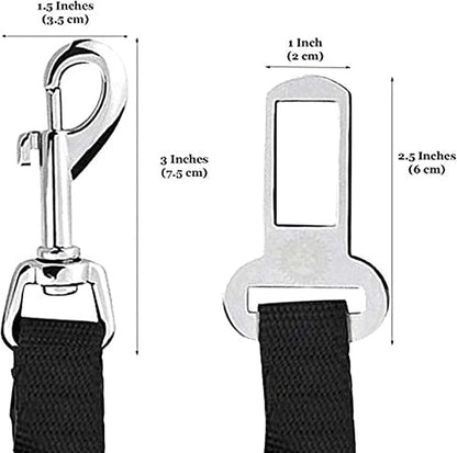 SunGrow Dog Seat Belt for Car, Adjustable Nylon Pet Seatbelt, Supports All Cars, Dog Car Leash Seat Belt, Seatbelt for Dogs, Cats & Ferrets Travel Harness