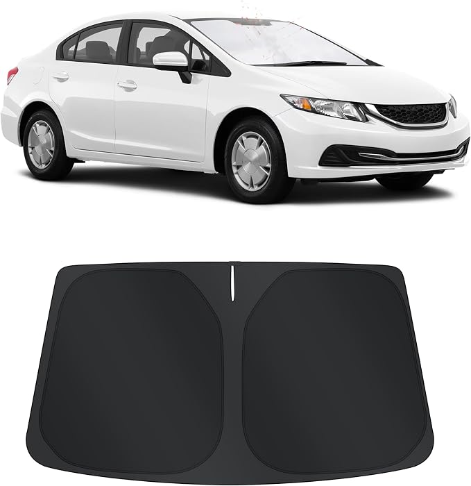 TINGLU Sun Shade for Honda Civic 2012-2015 Accessories Windshield Sun Shade Window Shade UV Rays Protection Sun Visor Cover with Steering Wheel Sunshade Storage Bag