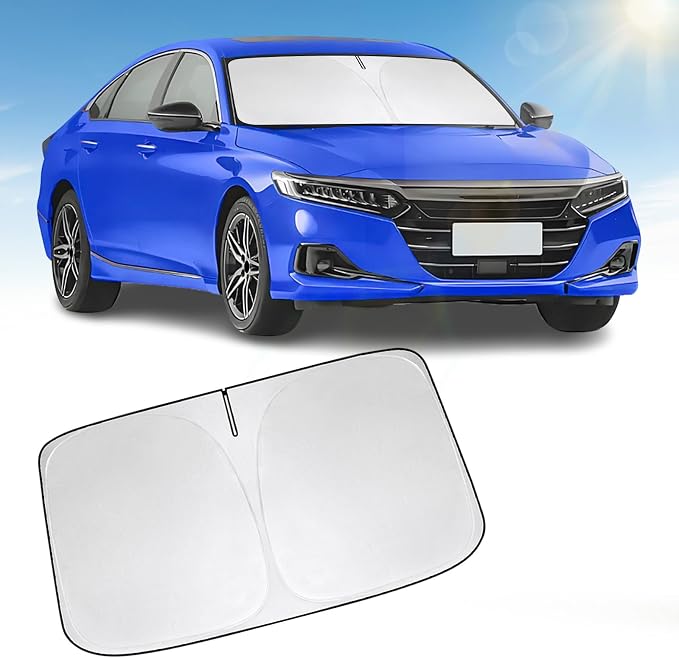 Front Windshield Sun Shade Compatible with Honda Accord 2006-2025 2026, Sun Visor Protector Blocks UV Rays Sunshade for Accord Foldable Interior Accessories