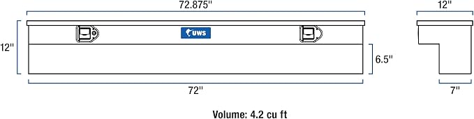UWS EC30131 72-Inch Heavy-Wall Aluminum Truck Side Tool Box, RigidCore Lid