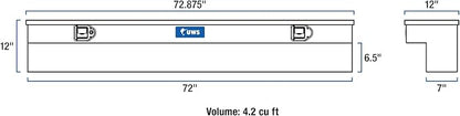 UWS EC30131 72-Inch Heavy-Wall Aluminum Truck Side Tool Box, RigidCore Lid