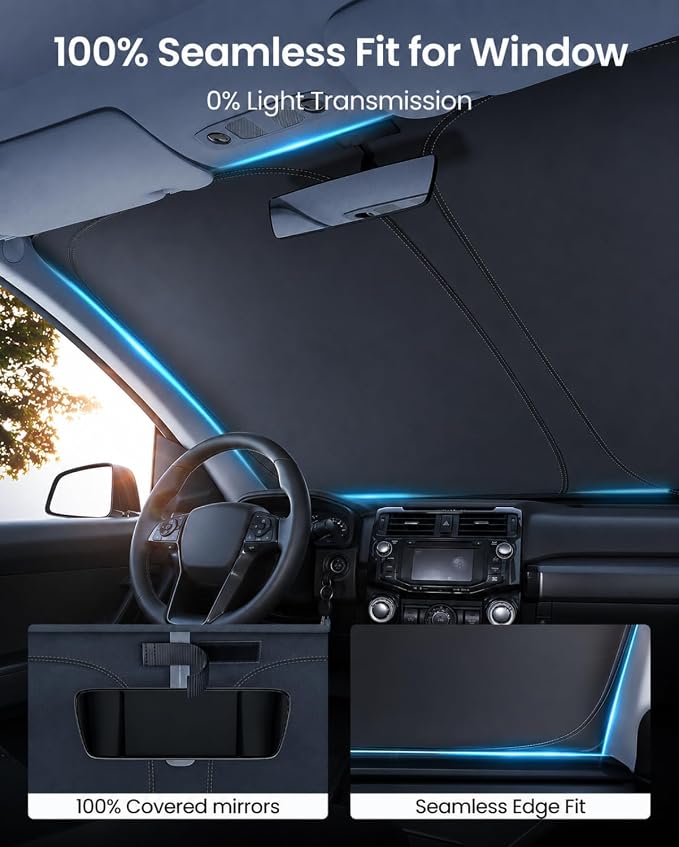 REEVAA Upgraded for Toyota 4Runner 2026-2010 Windshield Sunshade [Tailored Fit, 99% Sun Protection] Foldable Sun Shade Car Accessories with Storage Bag