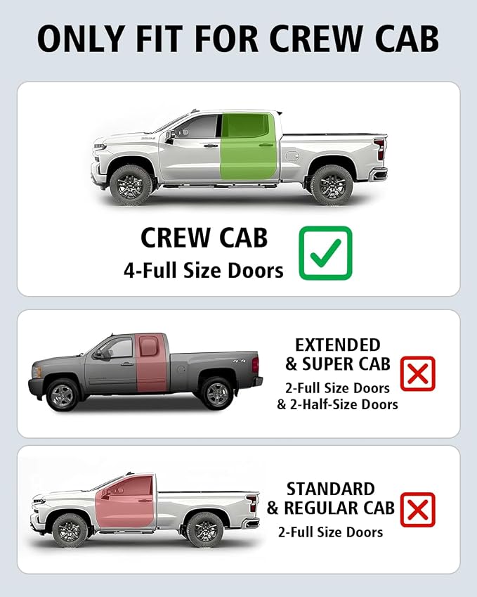 Floor Mats 2019-2025 2026 for Chevy Silverado/GMC Sierra 1500, 2020-2026 2500HD/3500HD (Crew Cab Only, Fit with Rear Under-Seat Storage All Weather TPE Floor Liner (Not 2nd Row Plastic Storage/NO EV)