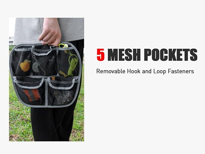 5 Mesh Pockets Front Trunk Lid Organizer Frunk Tool Storage Bag for Can Am Spyder F3 F3-L F3-S F3-T 2015-2025 Accessories (Black w/Gray Piping)