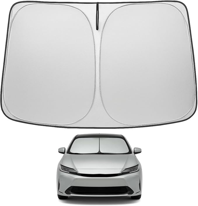 Proadsy Windshield Sun Shade for Toyota Prius 2023 2024 2025 2026 4-Layer Foldable Front Sunshade Protector Sun Visor Blocks UV Rays Keep Car Cooler