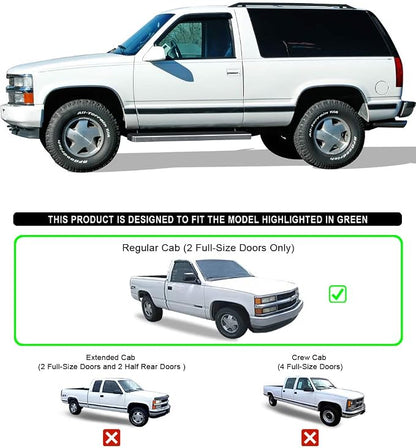 APS Running Boards 6 inches Compatible with Chevy GMC CK 1988-1998 Regular Cab & Chevy Tahoe 95-99 2Dr & GMC Yukon 92-99 2Dr (Exclude ZR2) 304 Stainless Steel (Nerf Bars Side Steps Side Bars)