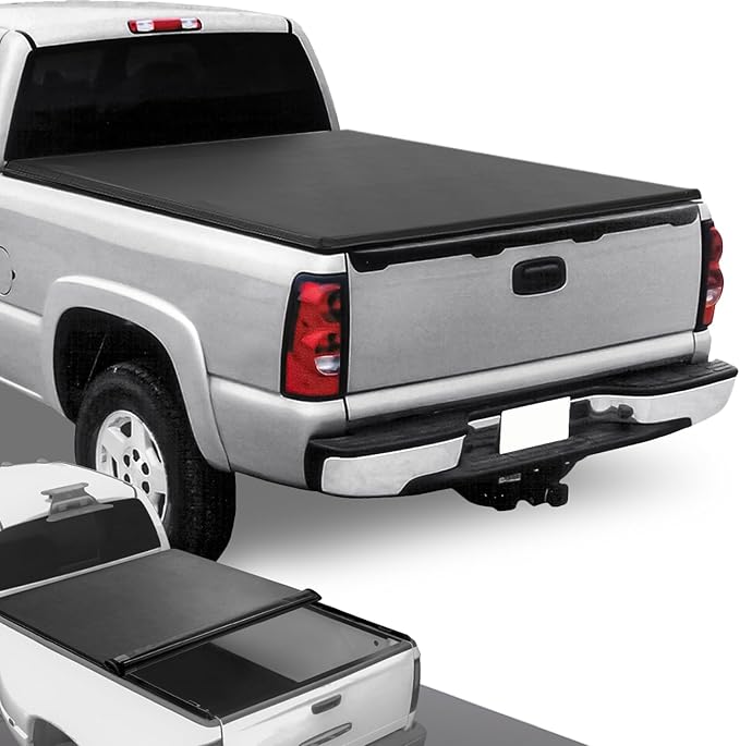 DNA Motoring TTC-RU-032 Pickup Truck Bed Top Roll-Up Vinyl Soft Tonneau Cover Compatible with 88-01 C/K1500-3500 6.5Ft Fleetside Bed