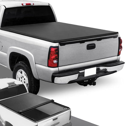 DNA Motoring TTC-RU-032 Pickup Truck Bed Top Roll-Up Vinyl Soft Tonneau Cover Compatible with 88-01 C/K1500-3500 6.5Ft Fleetside Bed