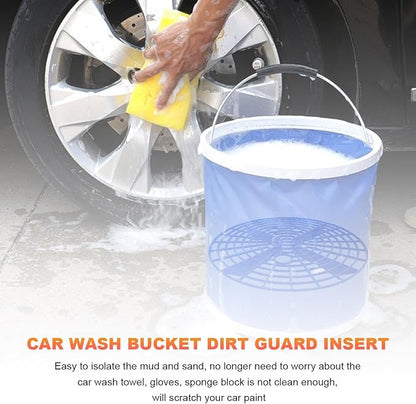 2 PCS Car Wash Bucket Inserts, Auto Detail Dirt Gaurd Buckets Filter Helps Remove Dirt Debris, Dirt Guard Insert Wash Filter Fits 12 Inch Diameter Bucket or 3-5 Gallon Buckets (Black)