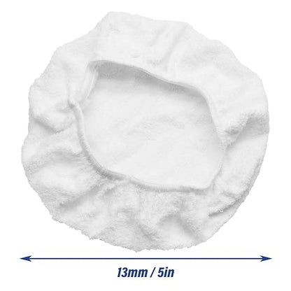 Bonsicoky 6 PCS Car Polishing Bonnet Buffing Pad Cotton Buffing Pad Cover for 5" - 6" Car Polisher, White