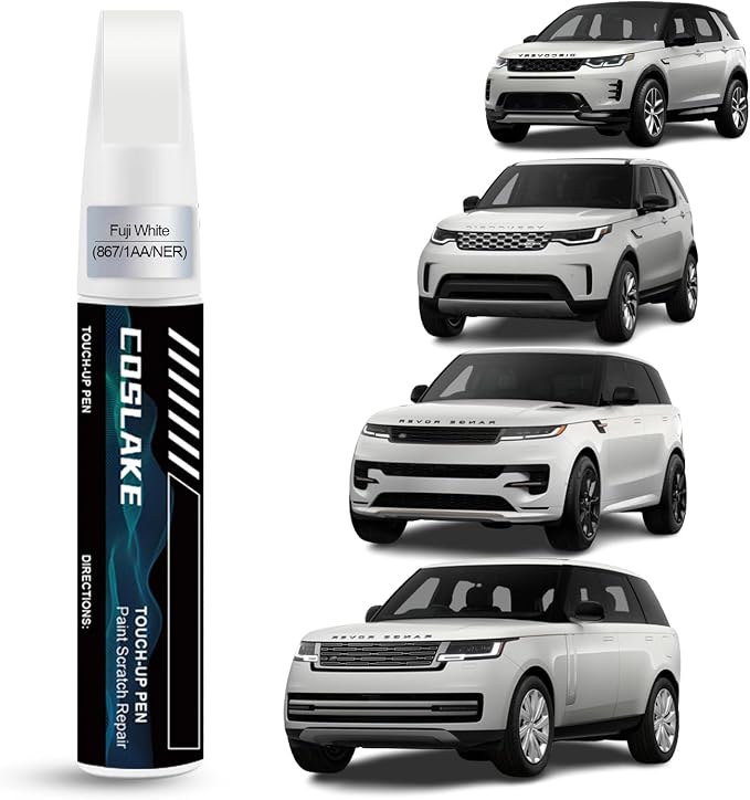 Car Touch Up Paint(Fuji White(867/1AA/NER)) for Landrover, Car Paint Scratch Repair Kit, Quick & Easy Solution to Repair, 2 in 1 Scratch Remover Pen with 2PCS Disposable Micro Applicators