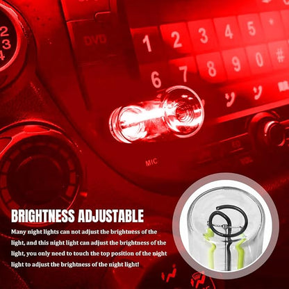 USB LED Car Interior Atmosphere Light, Car USB Night Light, Plug-in Auto Ambient Lighting Retro Lamps, Touch Adjustment LED Automotive Night Lamp Auto Accessories for bedrooms Camping (Red)